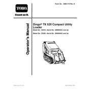 Toro Dingo TX 525 22320 Utility Loader manual cover