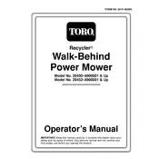 Toro Recycler 20450 Mower manual cover