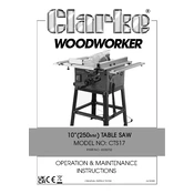 Clarke 6500752 CTS17 10 Inch 250mm Table Saw manual cover