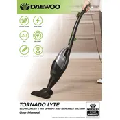 Daewoo Tornado Lyte 600W 2 in 1 Vacuum FLR00052 Vacuum Cleaner manual cover