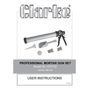 Clarke 1801733 CHT733 Professional Mortar Gun Set manual cover