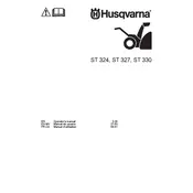 Husqvarna ST 327 Snow Blower manual cover