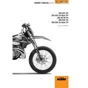 KTM EXC 250 TPI 2018 Motorcycle manual cover