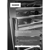 Siemens iQ500 KU20WVHF0G Wine Cooler manual cover