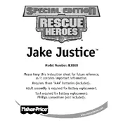 Fisher Price Mattel Rescue Heroes Jake Justice B3060 Toy manual cover