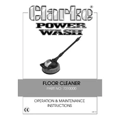 Clarke 7310000 Floor Cleaner manual cover