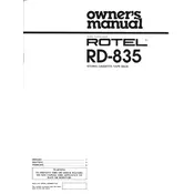 Rotel RD-835 Cassette Deck manual cover