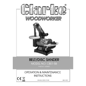 Clarke 6500432 CBS1-5B Belt Disc Sander manual cover