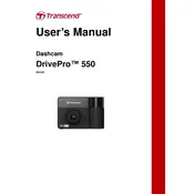 Transcend DrivePro 550 Dashcam manual cover