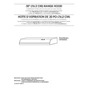 Whirlpool UXT3030ADB Hood manual cover