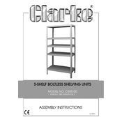 Clarke 6600680 CSR5100RP 5-Shelf Boltless Shelving Unit manual cover