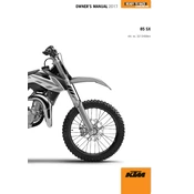 KTM SX 85 2017 Motorcycle manual cover