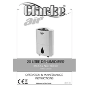 Clarke 6470682 YDE20 20 Litre Dehumidifier manual cover