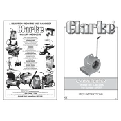 Clarke 6470575 CBD3500 Carpet Dryer manual cover