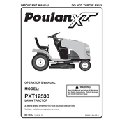 Poulan Pro PXT12530 Tractor manual cover