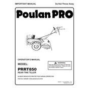 Poulan Pro PRRT850 Tiller manual cover