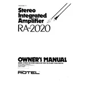 Rotel RA-2020 Amplifier manual cover