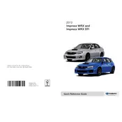 Subaru Impreza WRX 4-Door 2012 manual cover