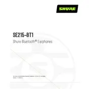 Shure SE215-BT1 Earphones manual cover