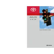 Toyota Avalon 2016 Sedan manual cover