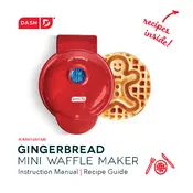 Dash DMWG001MR Gingerbread Mini Waffle Maker manual cover