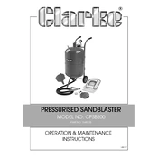 Clarke 7640128 CPSB200 Pressurised Sandblaster manual cover