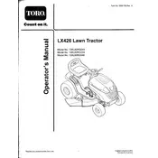 Toro LX426 13AL60RG044 Tractor manual cover