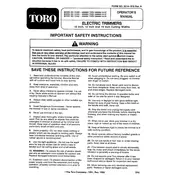 Toro 10-inch 51255 Trimmer manual cover