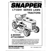 Snapper LT12D41 Series LT12D410B Tractor manual cover