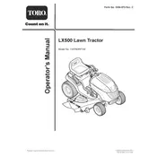 Toro LX500 13AP60RP744 Tractor manual cover