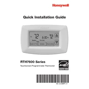 Honeywell RTH7600 Series Thermostat manual cover