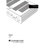 Cambridge Audio Azur 740A Amplifier manual cover