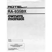 Rotel RA-935BX Amplifier manual cover