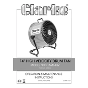 Clarke 3230235 CAM14HV 14 Inch High Velocity Drum Fan manual cover