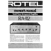 Rotel RA-112 Amplifier manual cover