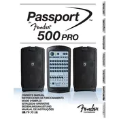 Fender Passport 500 Pro 069-4405-000 120V 60Hz Sound System manual cover