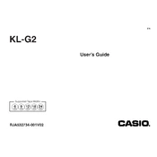 Casio KL-G2 Label Printer manual cover