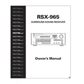 Rotel RSX-965 Receiver manual cover