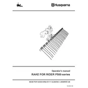 Husqvarna Rake for Rider P500-series Rake Operators manual cover