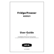 AGA ASXS21 Refrigerator manual cover