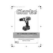 Clarke 6479512 CON18LI 18V Cordless Combi Drill manual cover