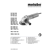 Metabo W 750-100 Grinder manual cover