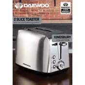 Daewoo Kingsbury 2 Slice Toaster SDA1748 Toaster manual cover