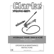 Clarke 7617020 CS10PRH Hydraulic Pump Ram Hose manual cover