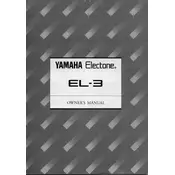 Yamaha Electone EL-3 Keyboard manual cover