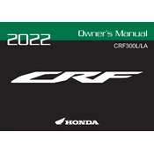 Honda CRF300L 2022 Motorcycle manual cover