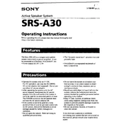 Sony SRS A30 manual cover