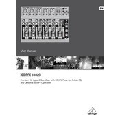 Behringer XENYX 1002B manual cover