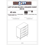 Loft Studio B&M Blush 4 Drawer Chest 366196 manual cover