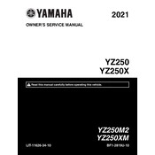 Yamaha YZ250M2, YZ250XM YZ250, YZ250X 2021 manual cover